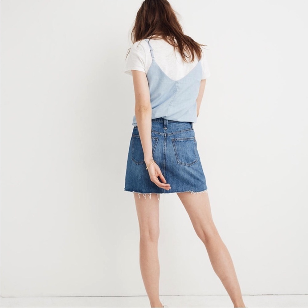 Madewell Rigid A-Line Denim Mini Skirt - Picture 3 of 13